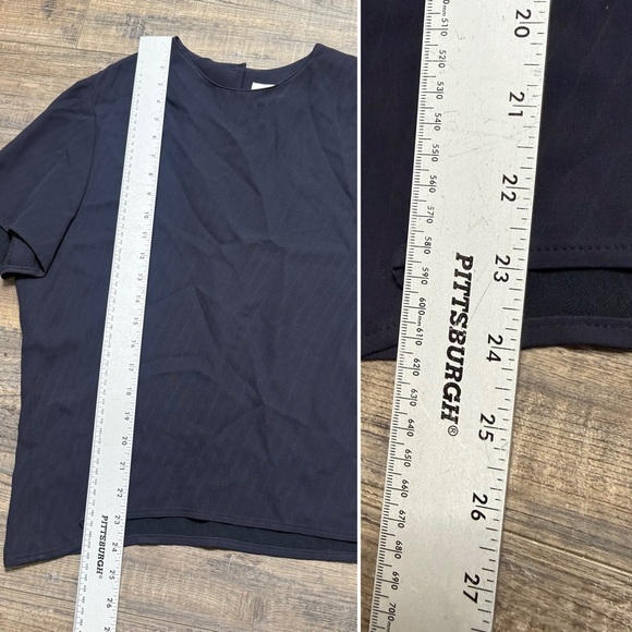 Emanuel Navy Blue Women's Top Size 12 / 46 - Picture 7 of 8